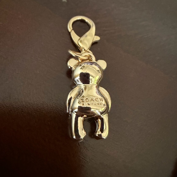 Coach Gold Teddy Bear Key Charm with Lobster Clasp - Picture 2 of 2